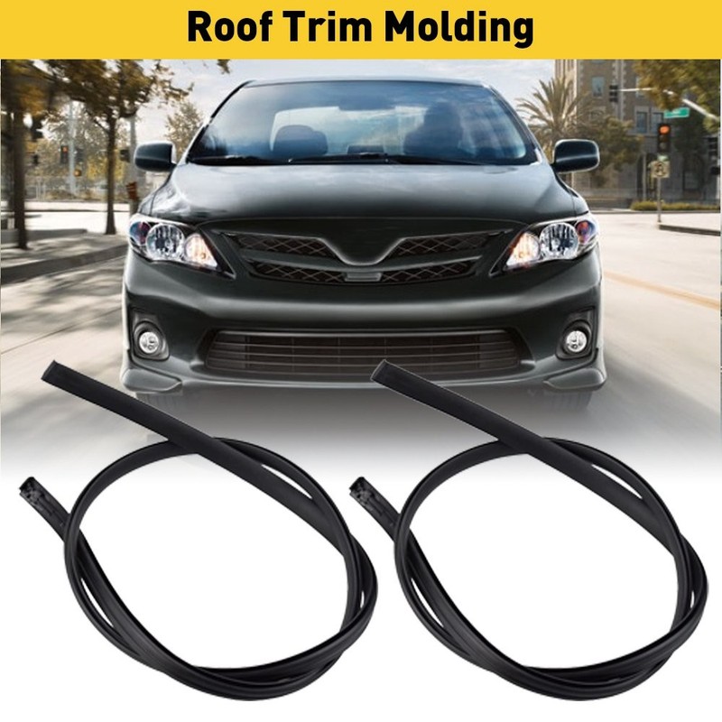 Fit For 2009- 2013 Toyota Corolla Set of 2 Black Roof Trim Molding Kit 2010 2012