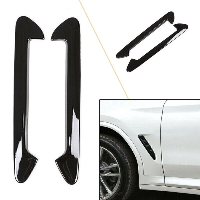 Gloss Black Side Air Fender Vent Trim for BMW X3 G01 X4 G02 2018-2023 gallery