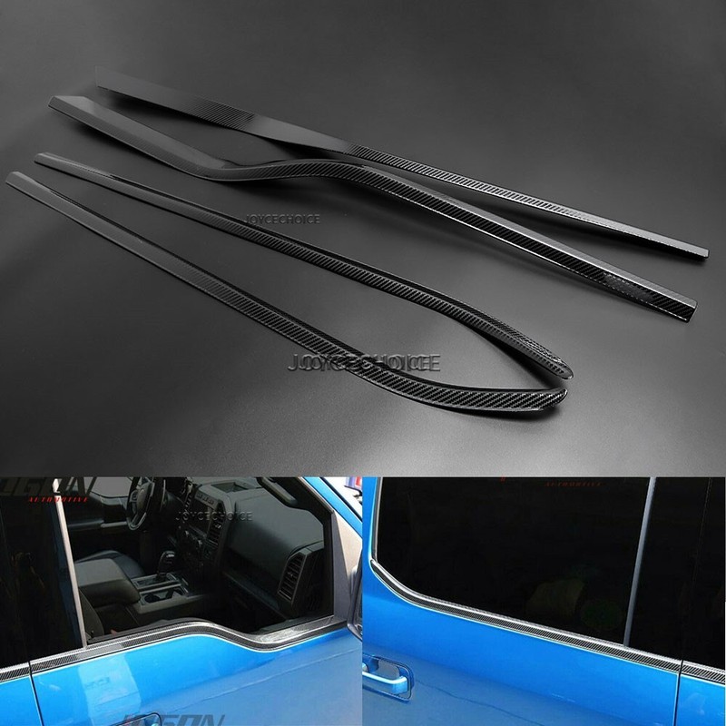 Carbon Fiber Look Window Sill Cover Trim For Ford F150 F-150 Raptor 2015-19 2020