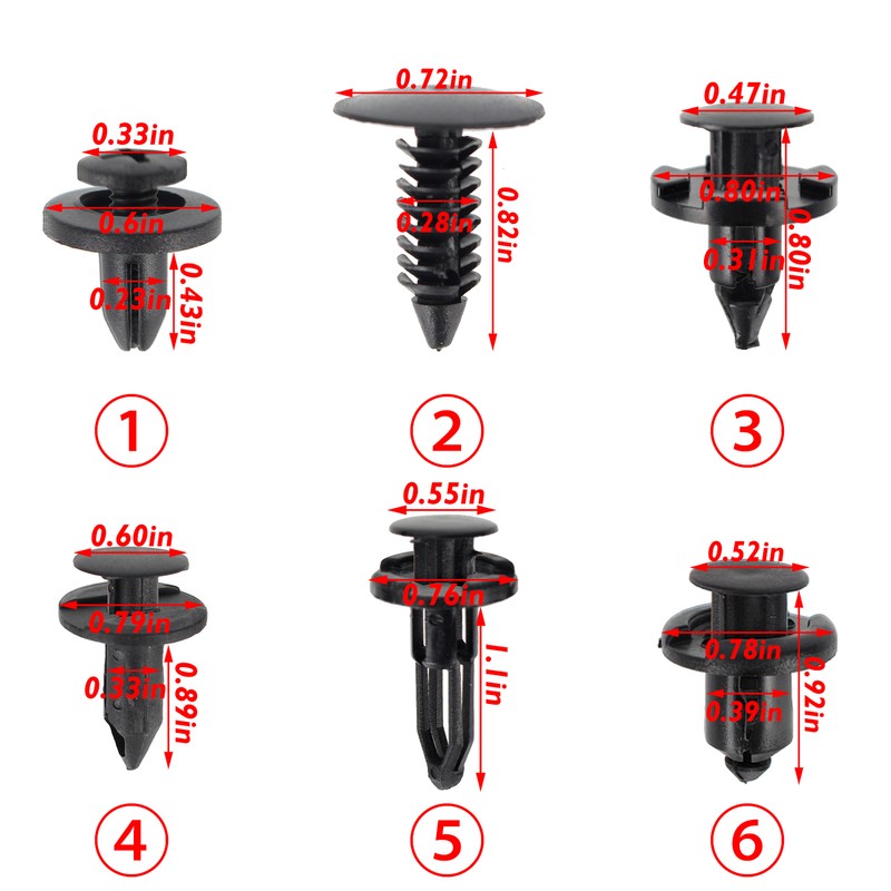 200 Pcs Plastic Rivets Nylon Push Pin Fasteners Retainer Bumper Fender Trim Clip gallery