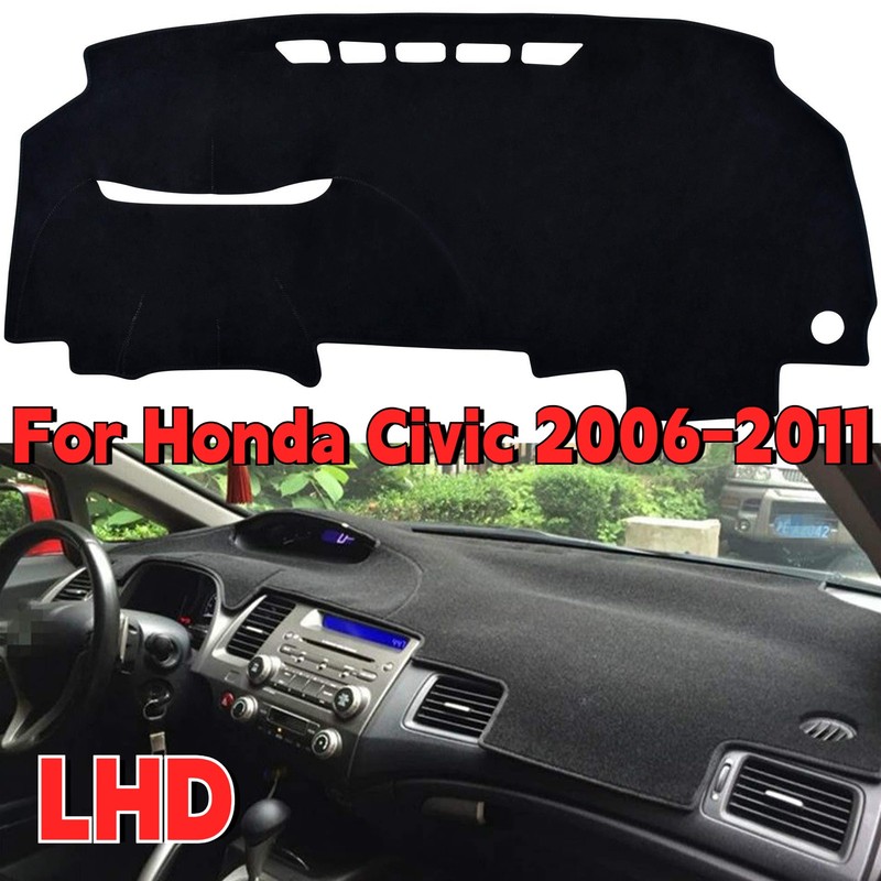 Non-Slip LHD Poly Carpet Dash Dashboard Mat Cover For Honda Civic 2006-2011 gallery