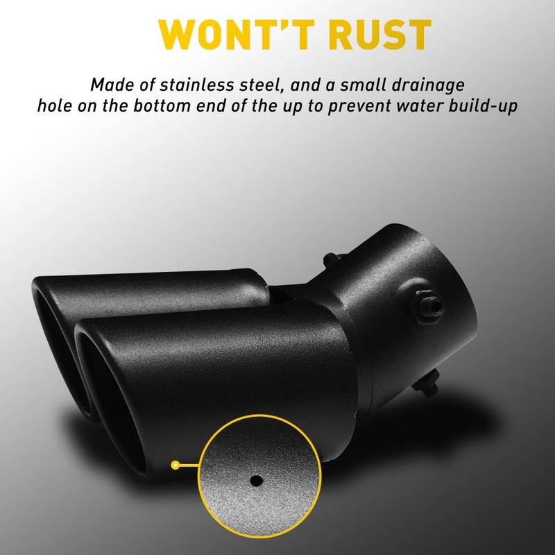 Car Pipe Exhaust Rear Tip Tail Muffler Stainless Steel Black Accessories 1C2 gallery