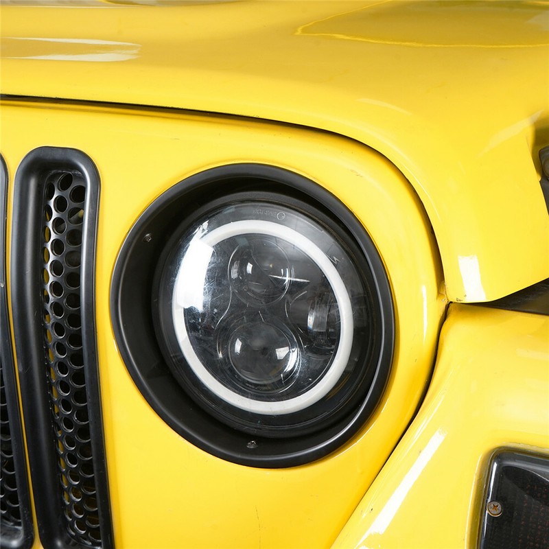 Hooke Road Headlight Bezels Cover Trim for 1997-2006 Jeep Wrangler TJ (Pair) gallery