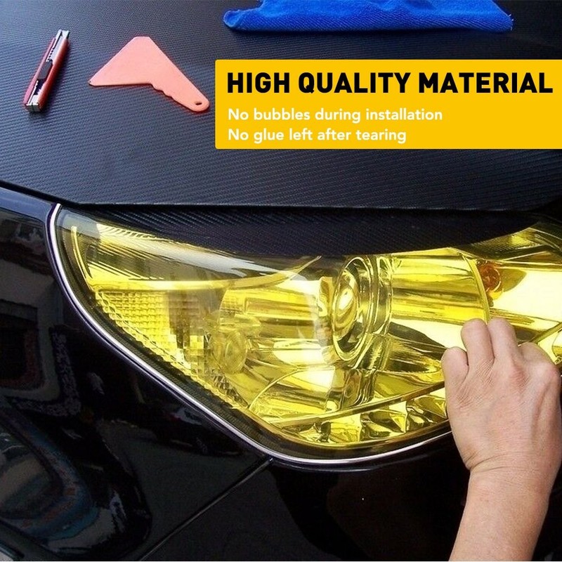 12"X72" Gloss Golden Yellow Headlight Taillight Fog Light Tint Film Vinyl gallery