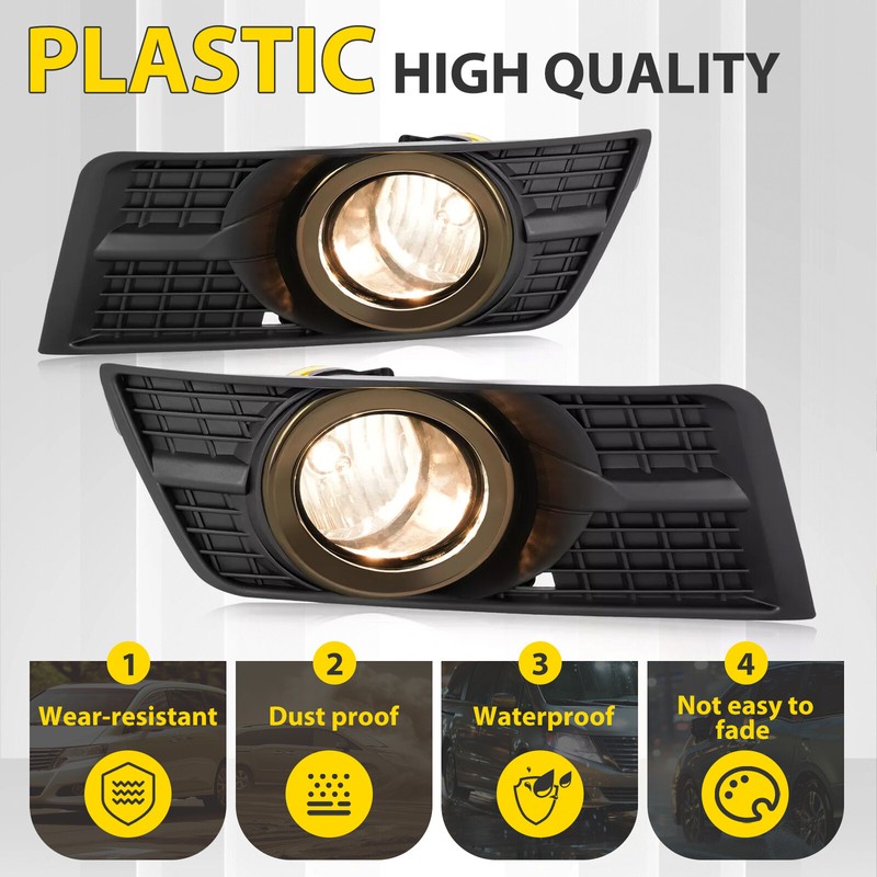 Pair Fog Lights w/Fog Light Bezel Bumper Lamp Cover For Cadillac SRX 2010 - 2016 gallery