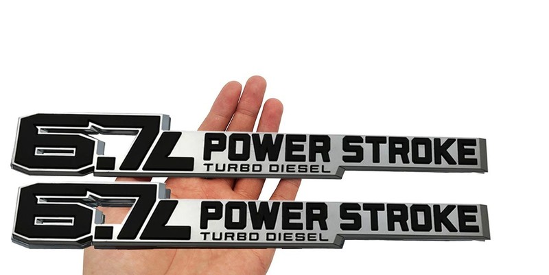 2Pc Door Emblems Fits 23-24 6.7LPowerstroke Turbo Diesel Badge Chrome black