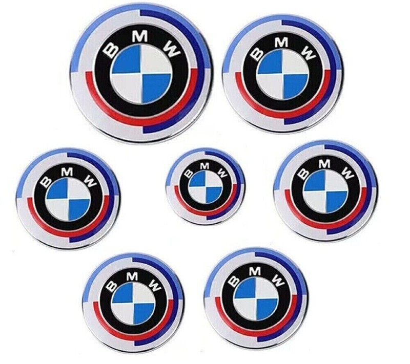 7Pcs Wheel Hub Caps Emblem 82mm 74mm 68mm 45mm Replacement Covers