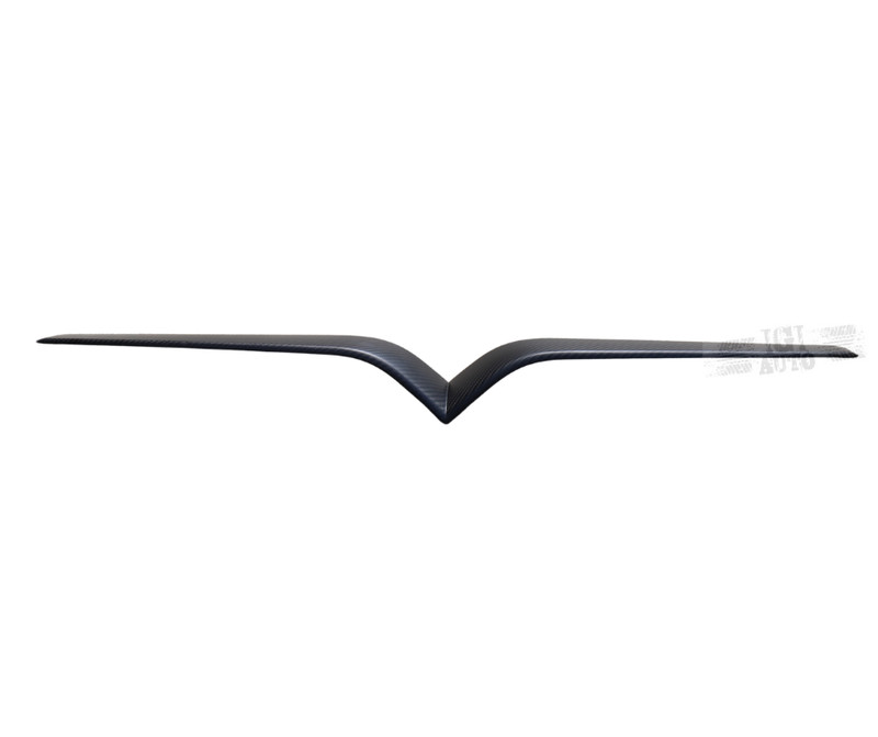 Front Center Grille Trim For 16-21 Tesla Model S Matte Flat Black Carbon Fiber
