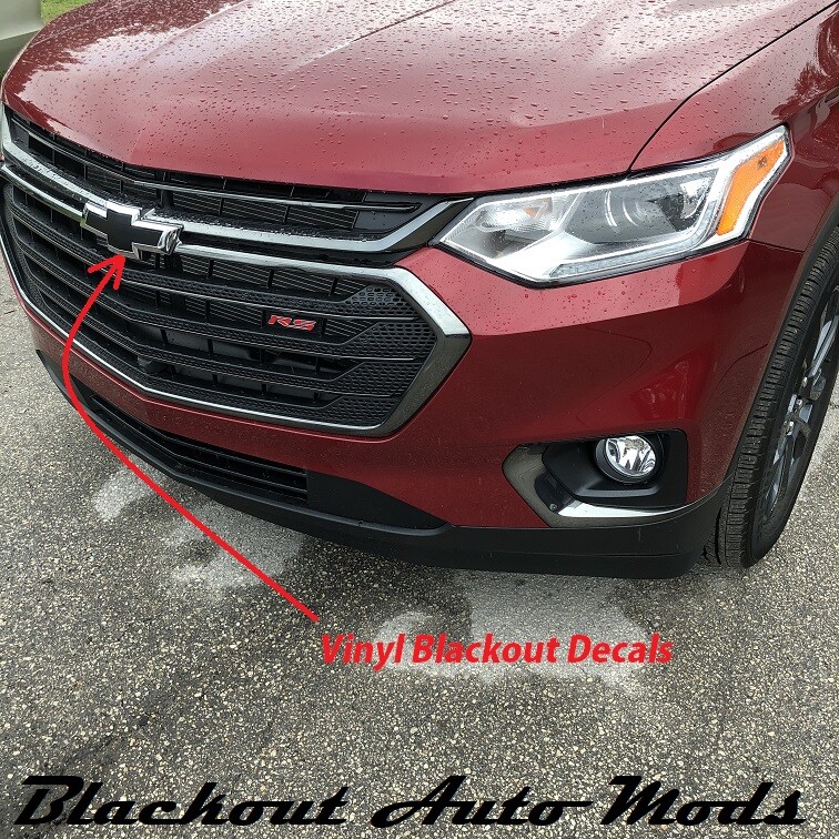 2018-23 Chevy Traverse Matte Black Emblem Blackout Kit Vinyl Overlay Decal Set
