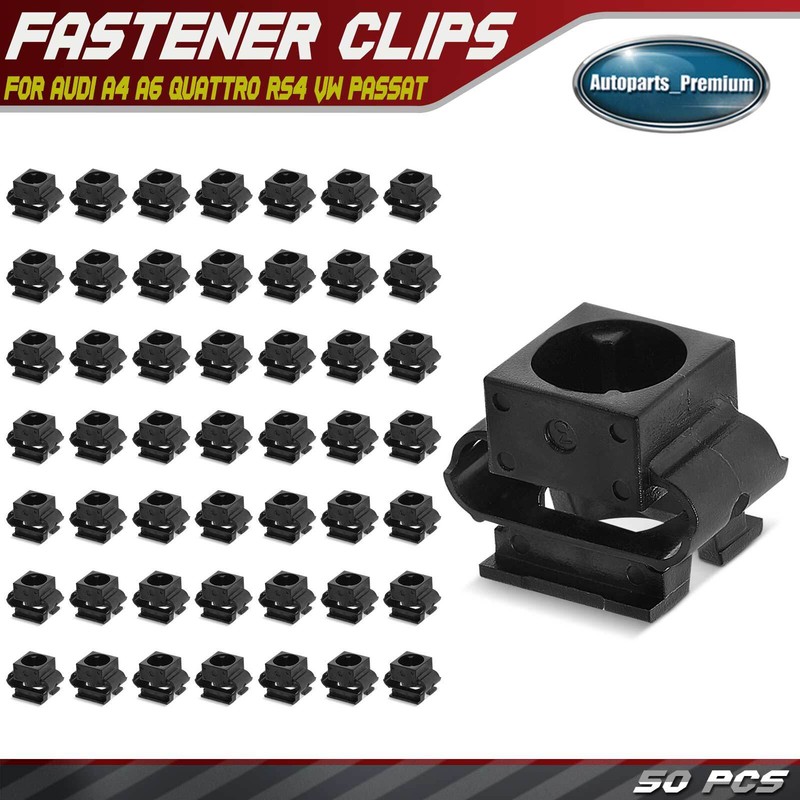 50Pcs 20mm Nylon Upper & Lower Engine Cover Retainer Moulding Clips for Audi VW