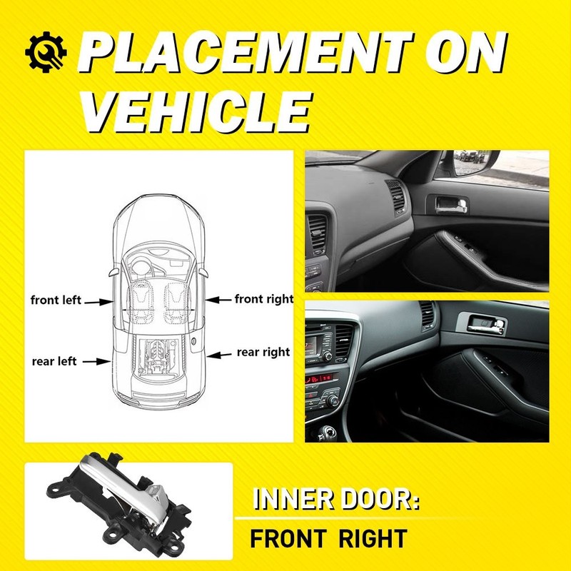 Interior Inner Inside Door Handle Chrome Front Right For Kia Optima 2011-2013 ED gallery