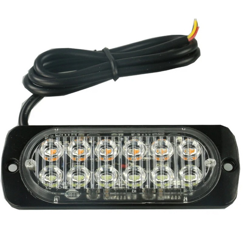 Car LED Warning Emergency Light Strobo Lamp Waterproof 36W Strobe White Yellow