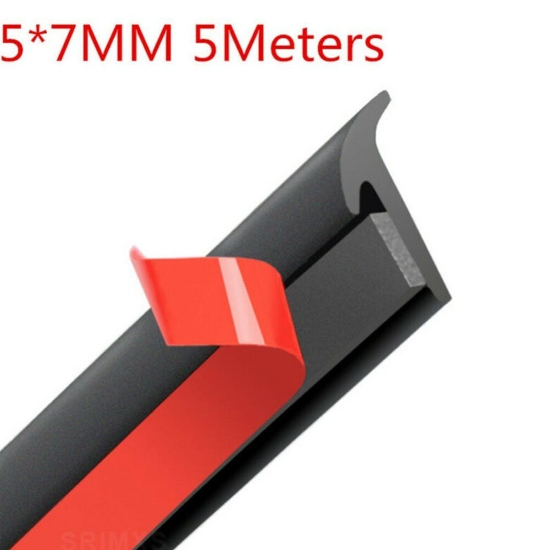 Rubber Seal Edge Trim Strip Lok Car Door Anti-Noise Large 5M T-Type gallery