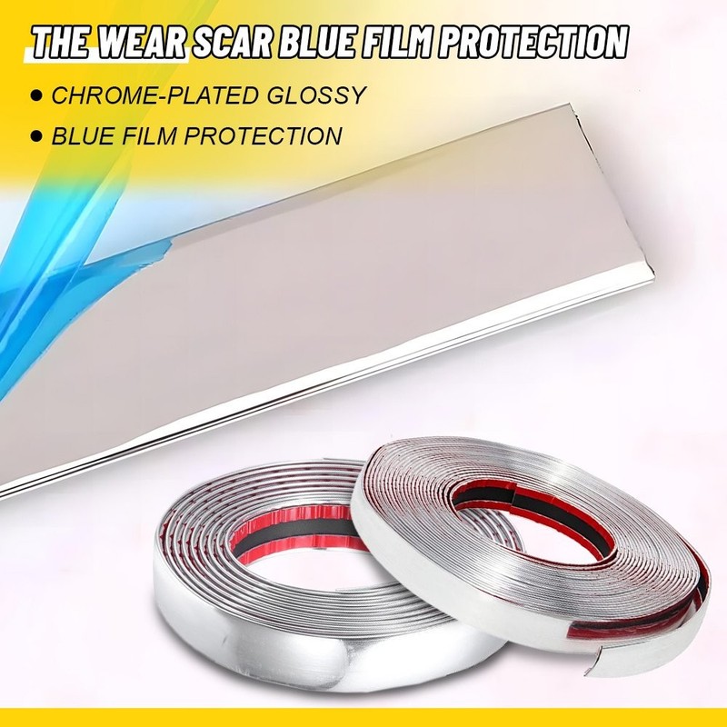 Chrome Trim Molding Strip Car Door Window Bumper Side Trime Protector 2.2cm*5m gallery