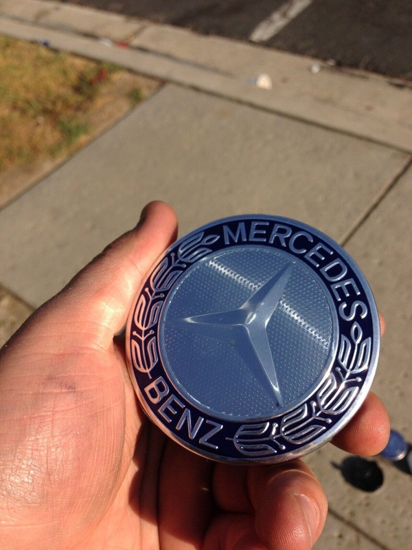 Set of 4 Mercedes Benz Center Caps Blue 2.95 Inch/75mm Fits Most Models gallery