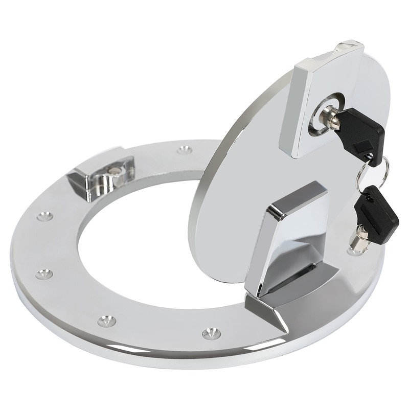 KUAFU For Hummer H2 03-09 Locking Fuel Door Gas Tank Cap Cover Aluminum Chrome