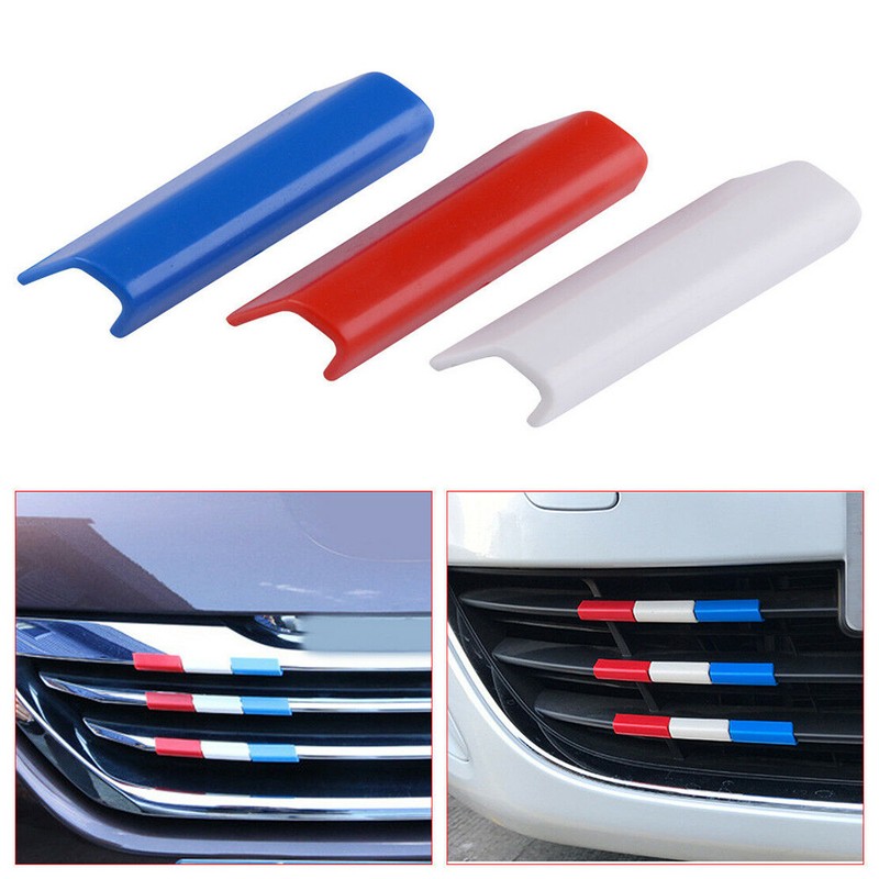 3Pcs France Grille Cover Flag Trim Color Front for Peugeot 301 4008 308 408 gallery