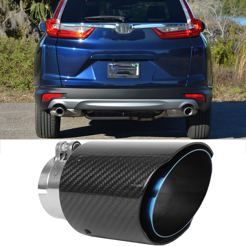 Real Carbon Fiber 2.5″ In 3.5″ Out Car Exhaust Muffler Tip For Honda CRV CR-V