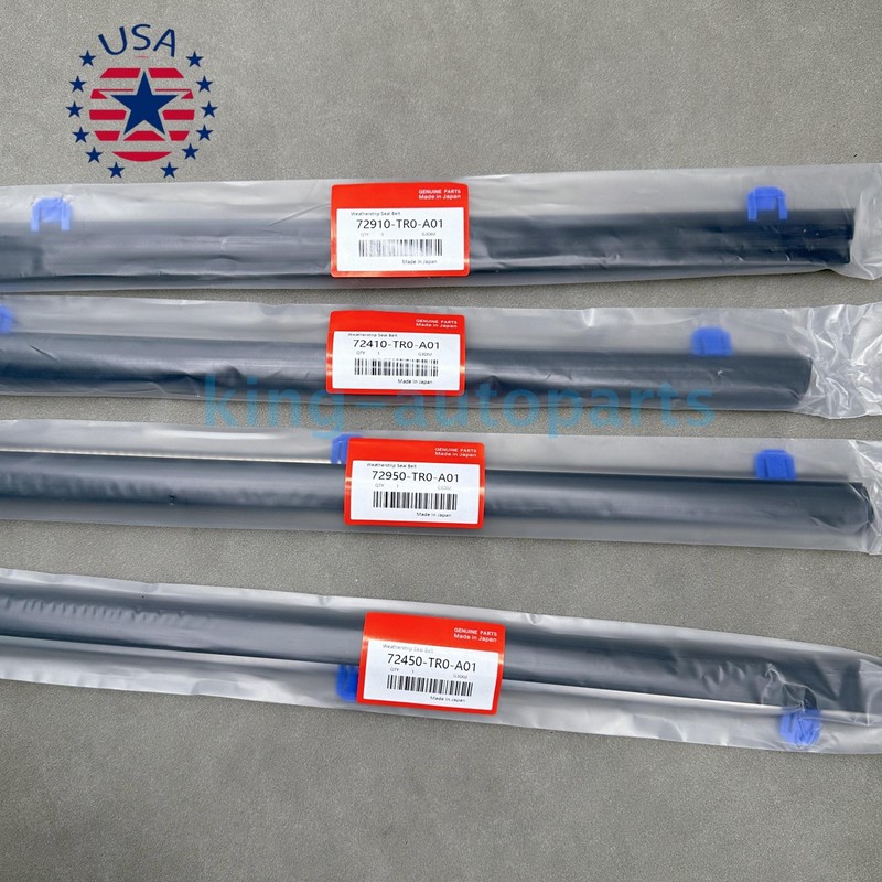 OEM 4PCS Weatherstrip Window Moulding Trim Seal Belt for Honda Civic Sedan 12-15