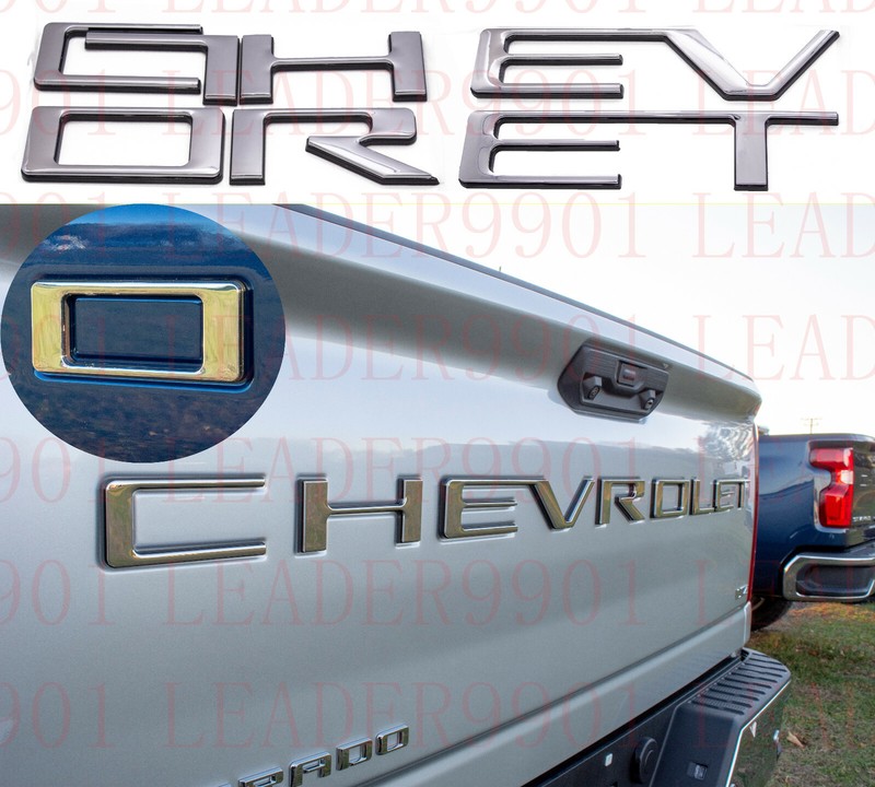 Double Layer Tailgate Insert Letters fits 2019-2020 Silverado Red Black Outline