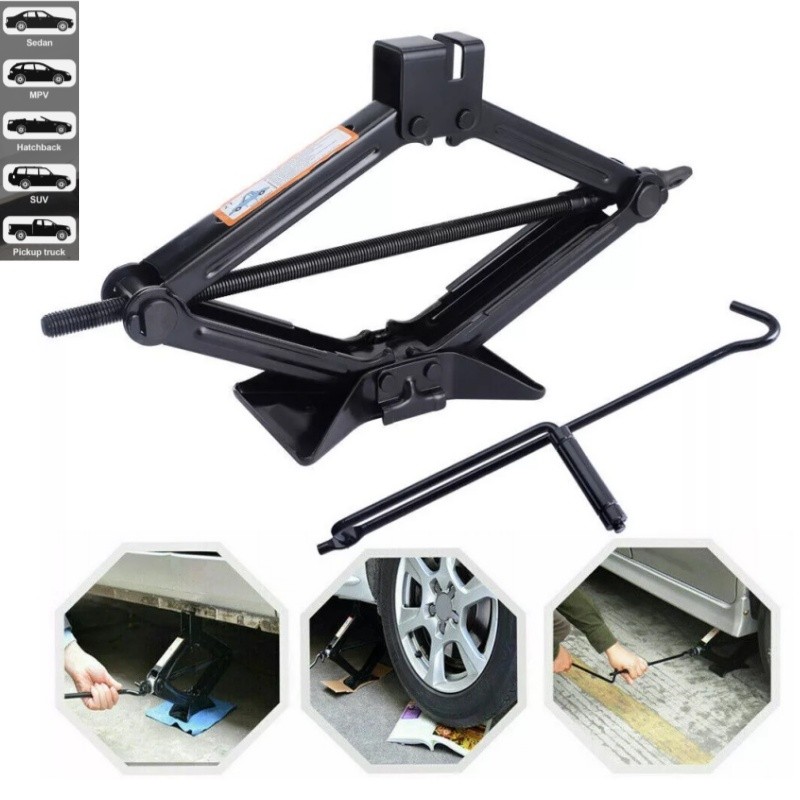 2 TON Car Scissor Jack Handle Crank Tool Car Van Truck W/Tire Wheel Lug Wrench gallery