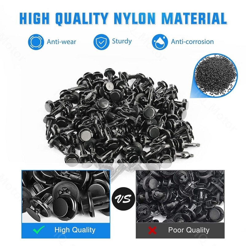 100 Pcs Push Type Retainers Bumper Retainer Clips Hole for Toyota Lexus 9mm gallery