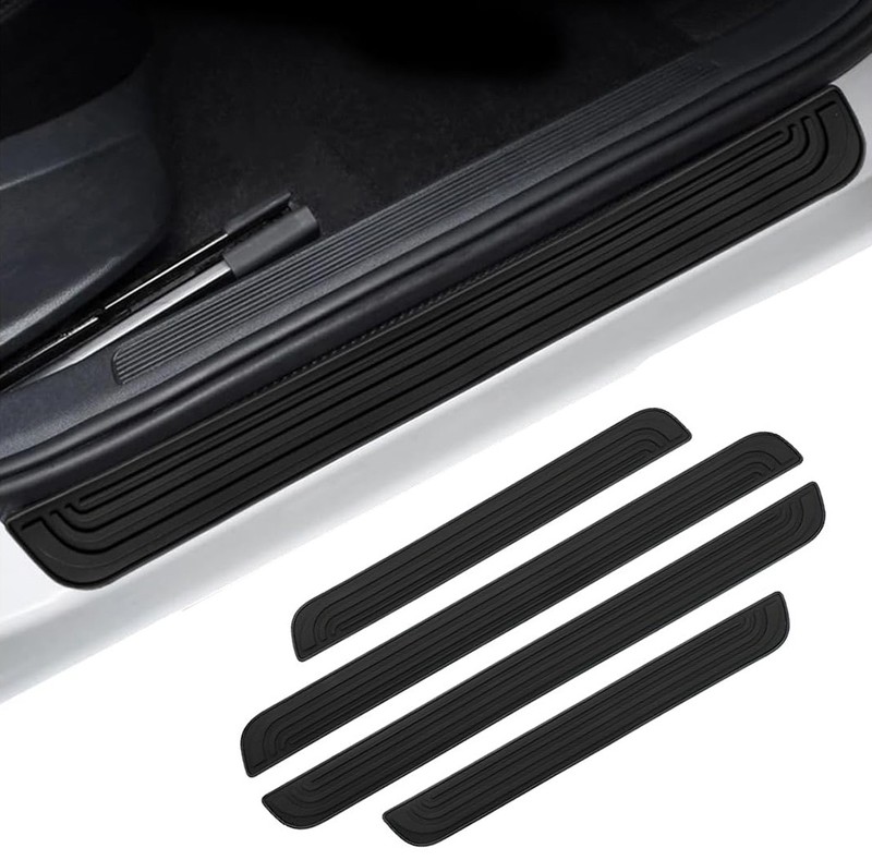 For Volkswagen Rubber Door Scuffs Sill Cover Anti-Scratch Panel Step Protector