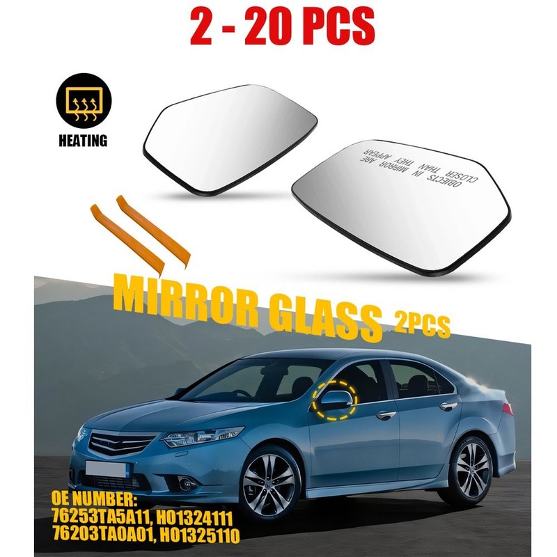 2-20PCS For 2008-2012 Honda Accord LX Front Heated Left&Right Mirror Glass Clear