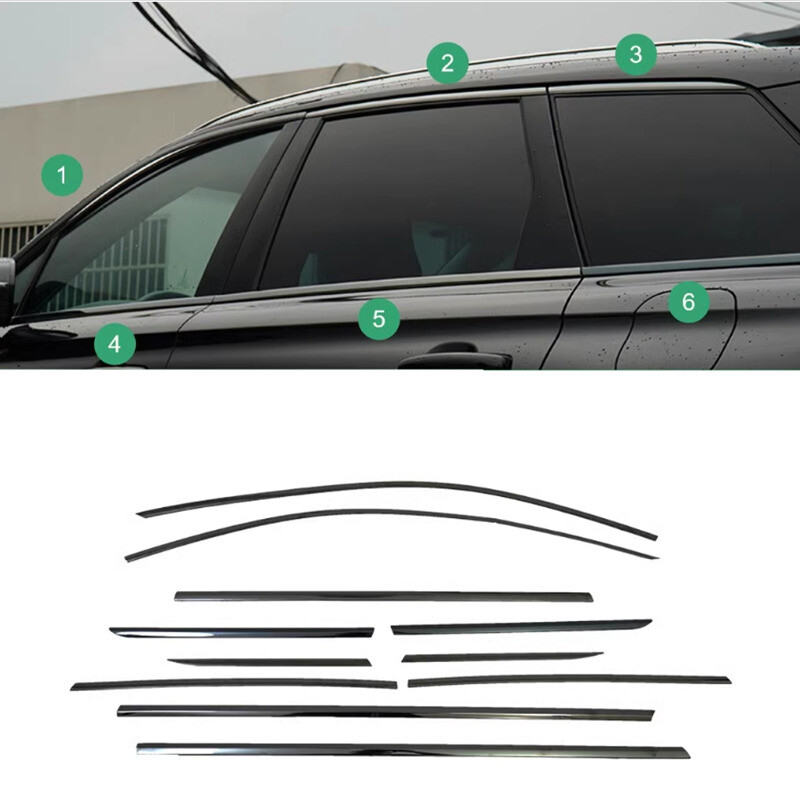 Steel Black Car Window Strip Moulding Trim For Lincoln Corsair 2020-2024 2022 M gallery