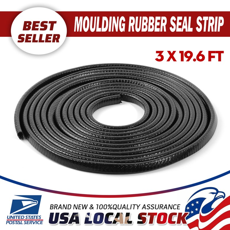 PVC Rubber Seal Trim Strip Car Door Sheet Metal Edge Guard Embellish 59FT