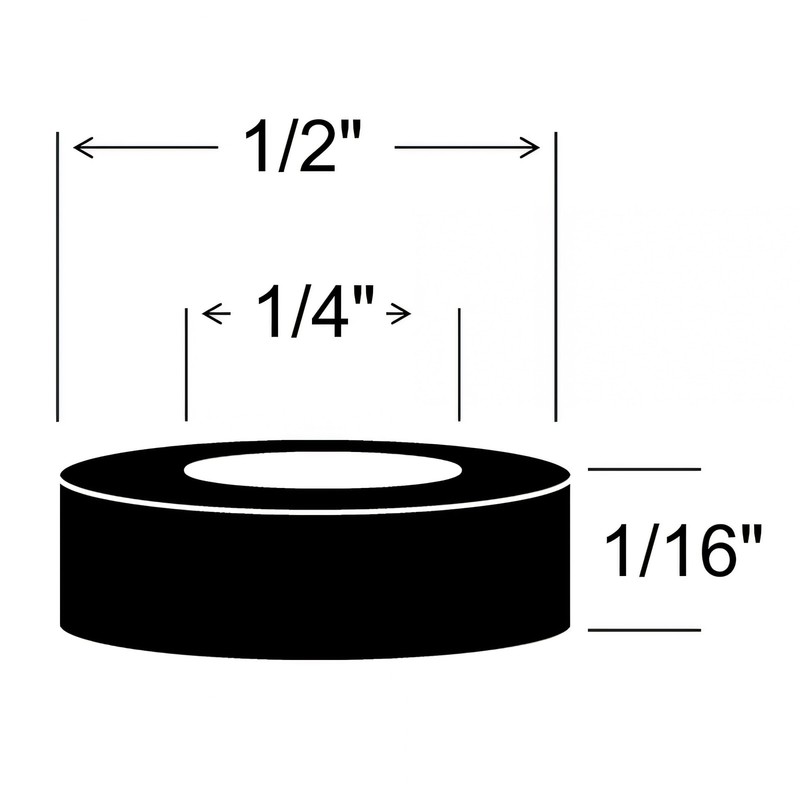 Neoprene Rubber Washer – 1/16″ Thick X 1/4″ Id X 1/2″ Od 12-Piece Kit for