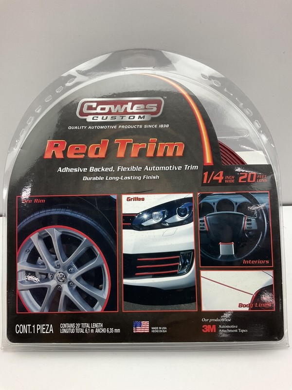 Cowles S37525 Custom RED Molding Trim 1/4″ X 20′, 20 Feet Red Moulding Strip