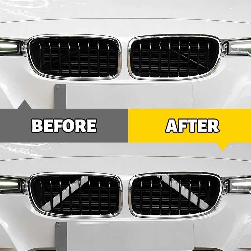 Grill Bar V Brace For BMW F31 F30 3 Series Front Grille Trim Strips Cover White gallery