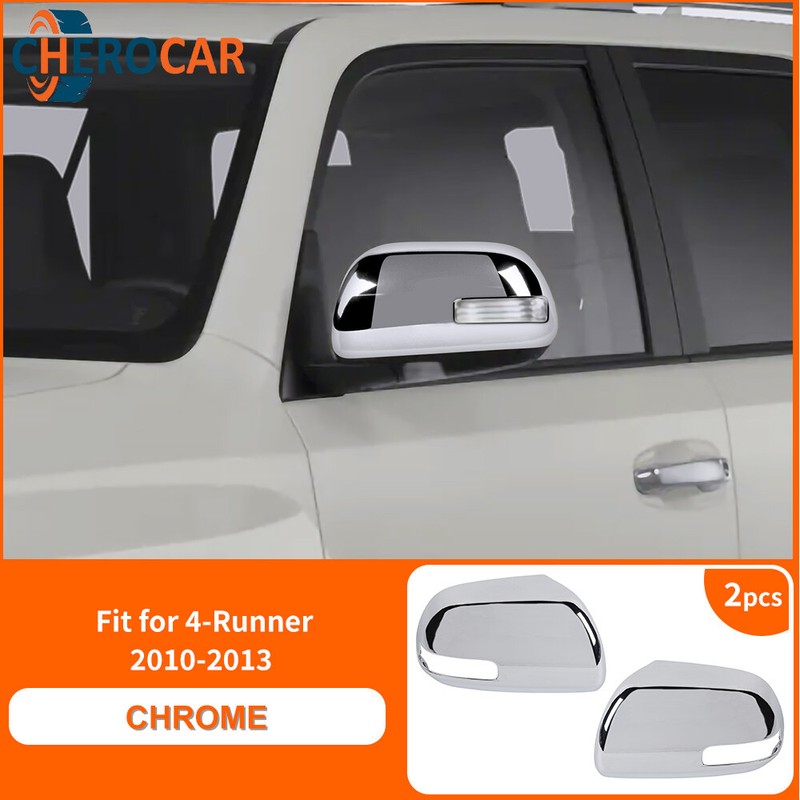 2X Chrome Rearview Mirror Bezel Cover Trims For 4Runner 2010-2013 w/ Signal hole gallery