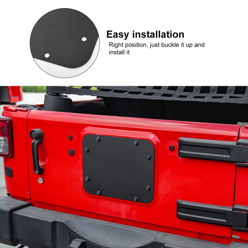 Rear Door Spare Tire Tailgate Vent-Plate Cover Trim for Jeep Wrangler JK JKU 07+ gallery