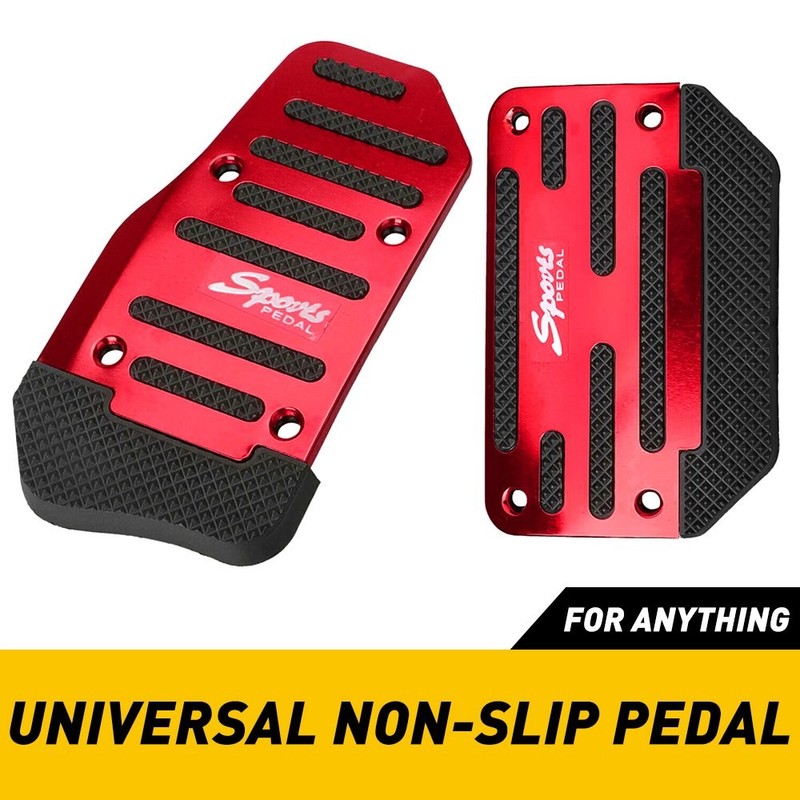 2X Red Non-Slip Automatic Gas Brake Foot Pedal Pad Cover Car Accessories Parts A gallery