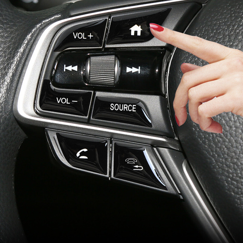 13pcs Black Steering Wheel Button Frame Trim For Honda Accord 10Th 2018-2021 gallery
