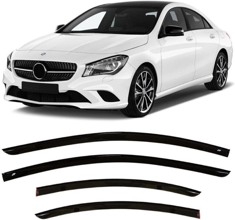 Tape-on Window Visors Rain Guards Fit Mercedes CLA C117 2013-19 Wind Deflectors