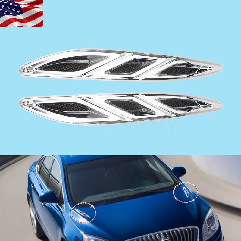 2Pcs/Set For 2012-2016 Buick Verano Front Hood Engine Vent Grille Molding Trim