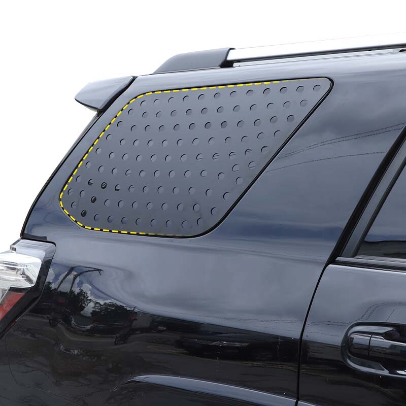 Rear Triangular Window Glass Plate Trim Decor Cover Black for 4Runner 2010+ gallery