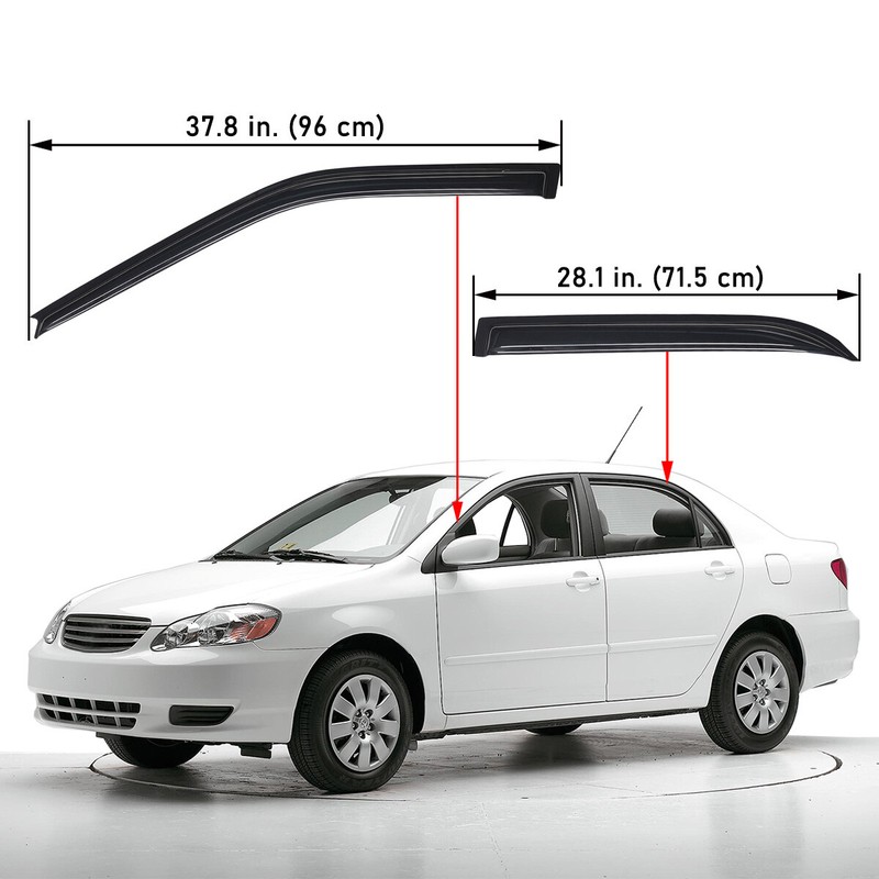 For 2003 2004 2005 2006 2007 2008 Toyota Corolla Tape on Window Visor Vent Shade gallery