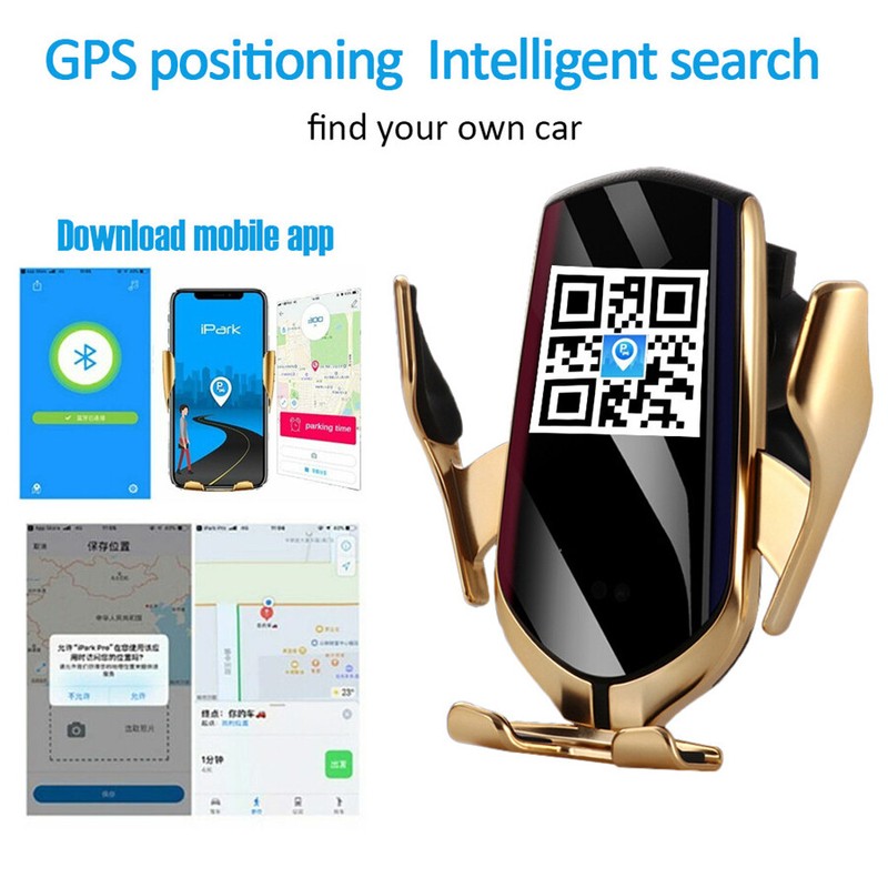10W Wireless Charger Automatic Clamping Phone Holder GPS APP Positioning Finder gallery