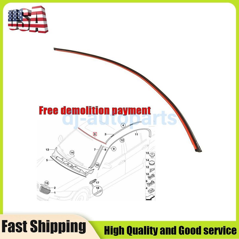 Front Upper Windshield Moulding Seal for BMW 3 Serise E90 320i 330i 325i 328i M3