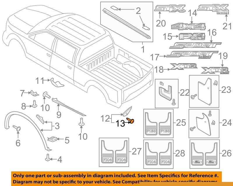 FORD OEM 15-20 F-150 Exterior Trim-Rear Deflector Retainer W705589SS5YZ