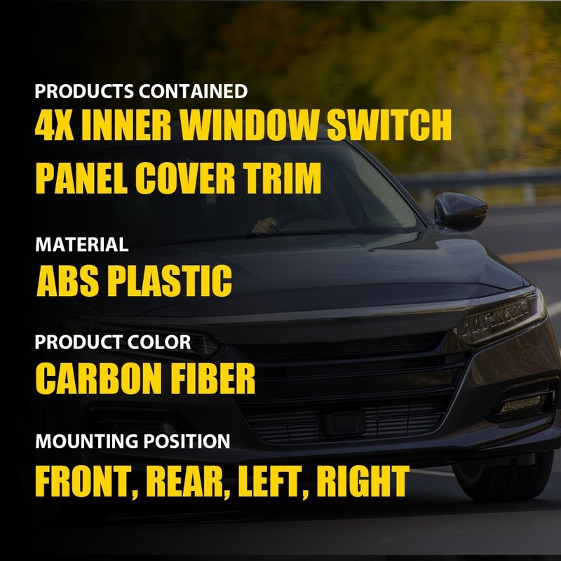 Carbon Fiber Door Window Control Switch Panel Cover For Honda Accord 2018-2022 gallery