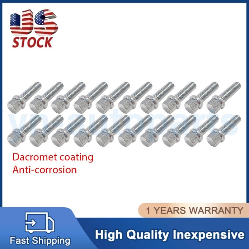 20PCS Lug Bolts Nuts Chrome 0009905407 For Benz S400 S500 ML350 GLE400 GLK300 US