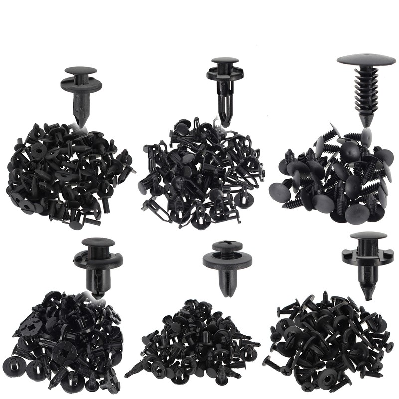 200 Pcs Plastic Rivets Nylon Push Pin Fasteners Retainer Bumper Fender Trim Clip gallery
