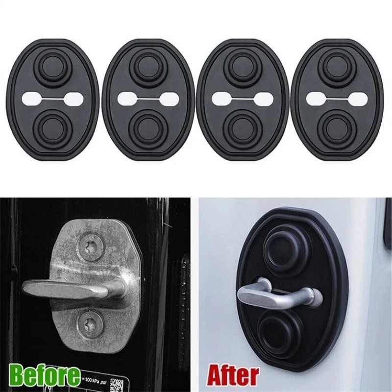 4 Car Door Lock Protective Cover Silicone Shockproof Cushion Trim Accessories*-% gallery