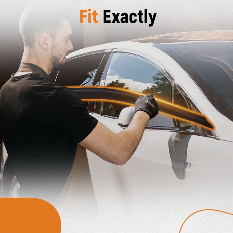 4Pcs Rain Guard Visor for Nissan Rogue 2014-2020 Window Deflector Acrylic gallery