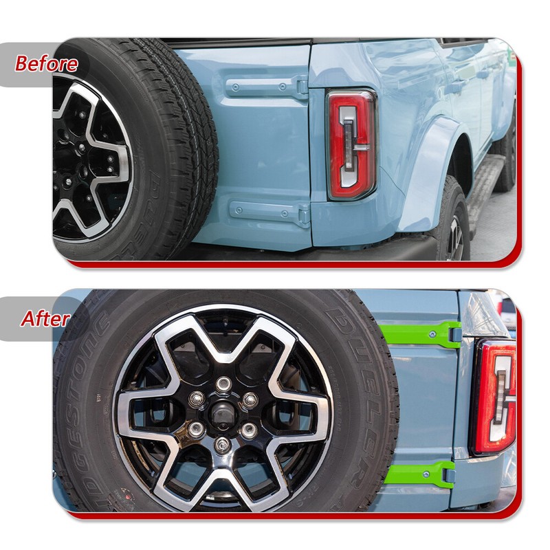 2x Rear Door Tailgate Spare Tire Hinge Exterior Trim For Ford Bronco 2021+ Green gallery